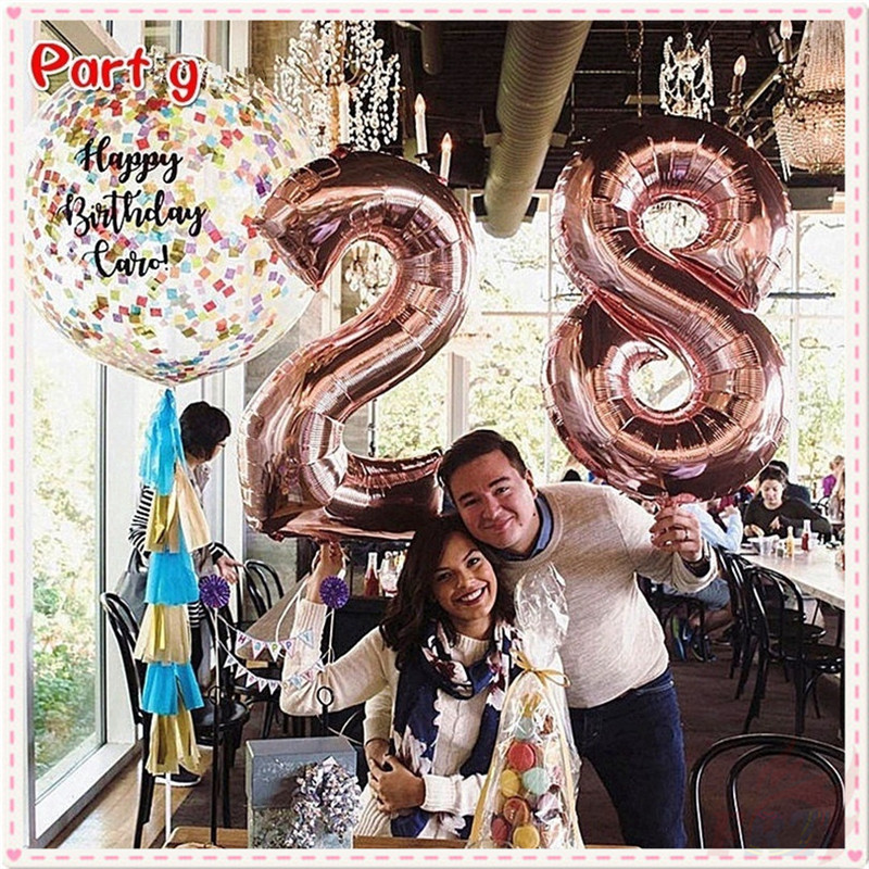 ♦ Trang Trí Tiệc - Bong Bóng ♦ 1 Bong Bóng Lõi Nhôm 32 Inch Hình Số Dùng Trang Trí Tiệc Sinh Nhật, Đám Cưới