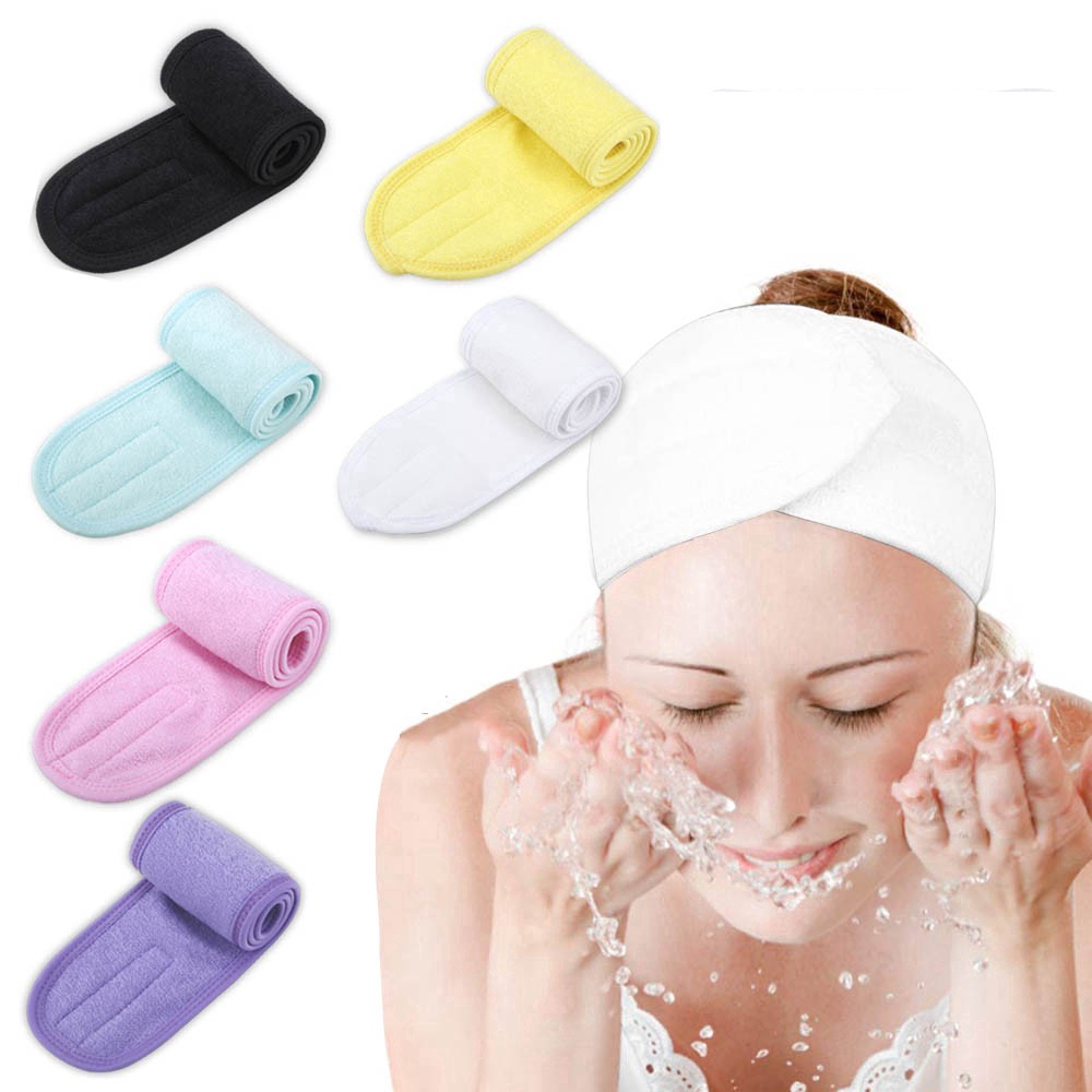 Băng đô quấn tóc mềm mại co giãn dùng để rửa mặt/spa