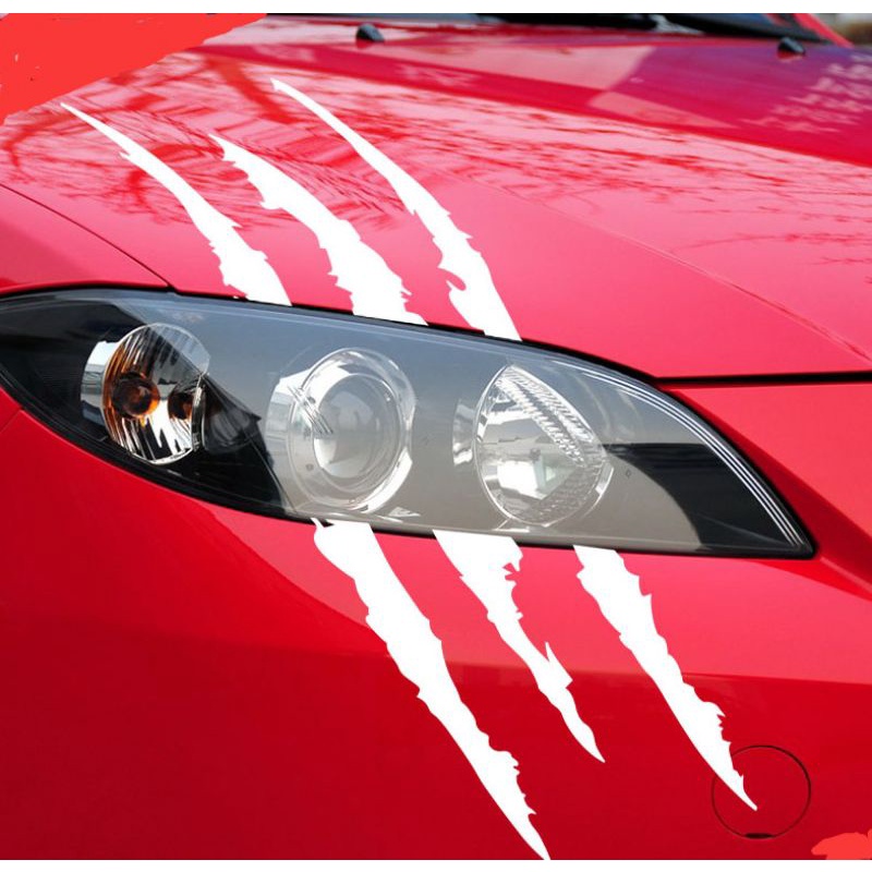 Decal dán trang trí đèn pha xe hơi ô tô, họa tiết vết sọc móng vuốt