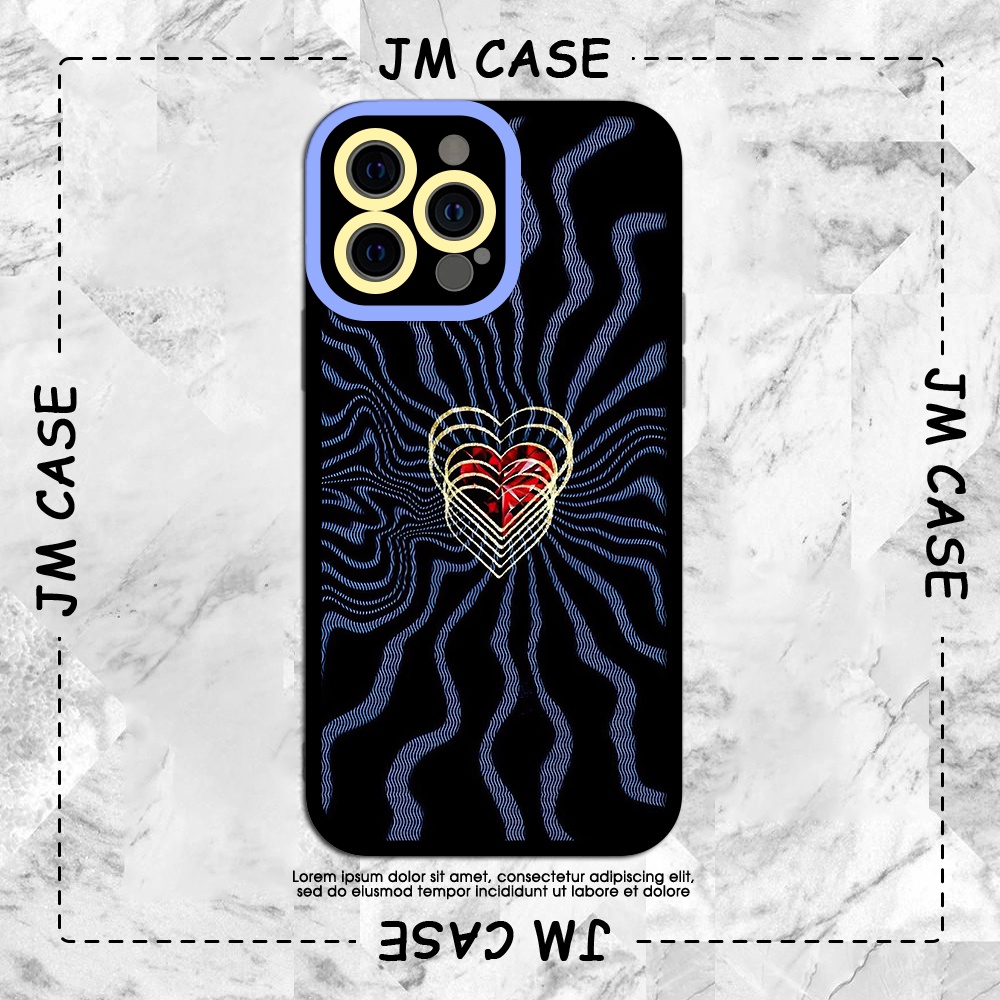 Ốp lưng iphone cạnh vuông JM CASE trái tim 3D ảo giác cool ngầu 6plus/6s/6splus/7/7plus/8/8plus/x/xs/11/12/pro/max/plus/