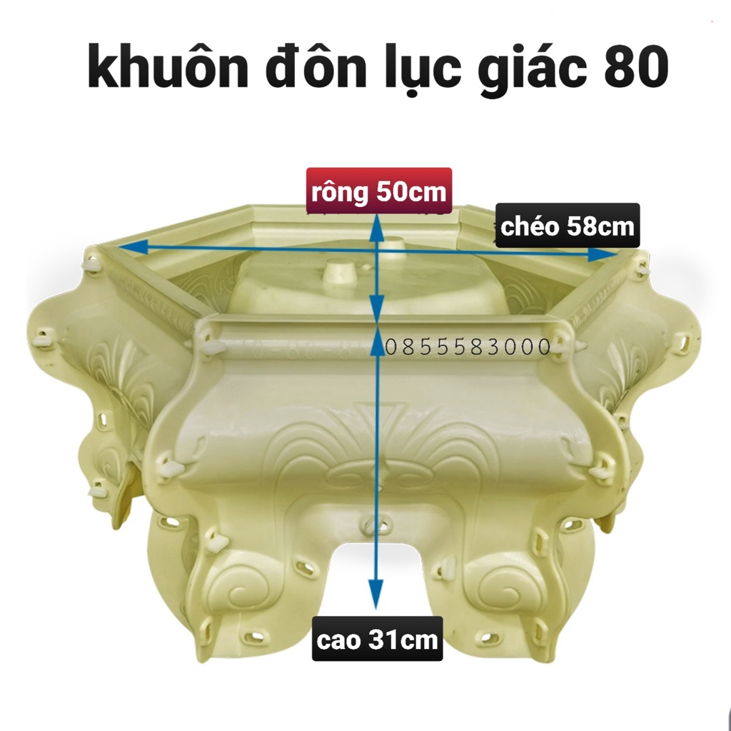 Khuôn đúc chân đôn bệ lục giác 80