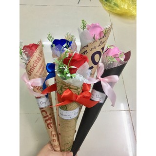 Hoa hồng sáp thơm, bó 1 bông xoắn ốc (6 x 36 cm)