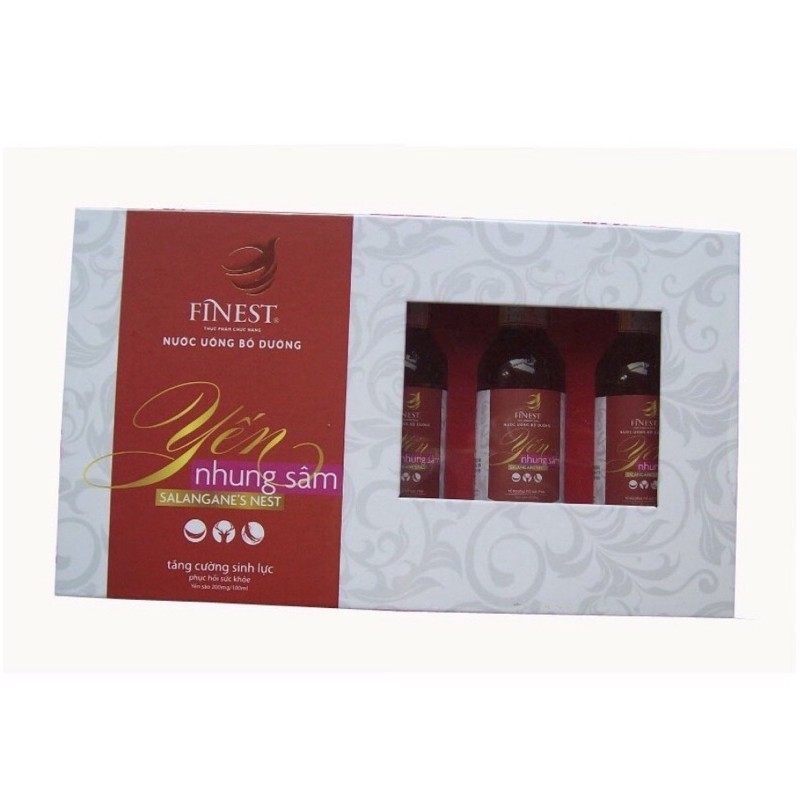 Yến nhung sâm không đường Finest hộp 5 chai x100ml, PP sâm 3A | BigBuy360 - bigbuy360.vn