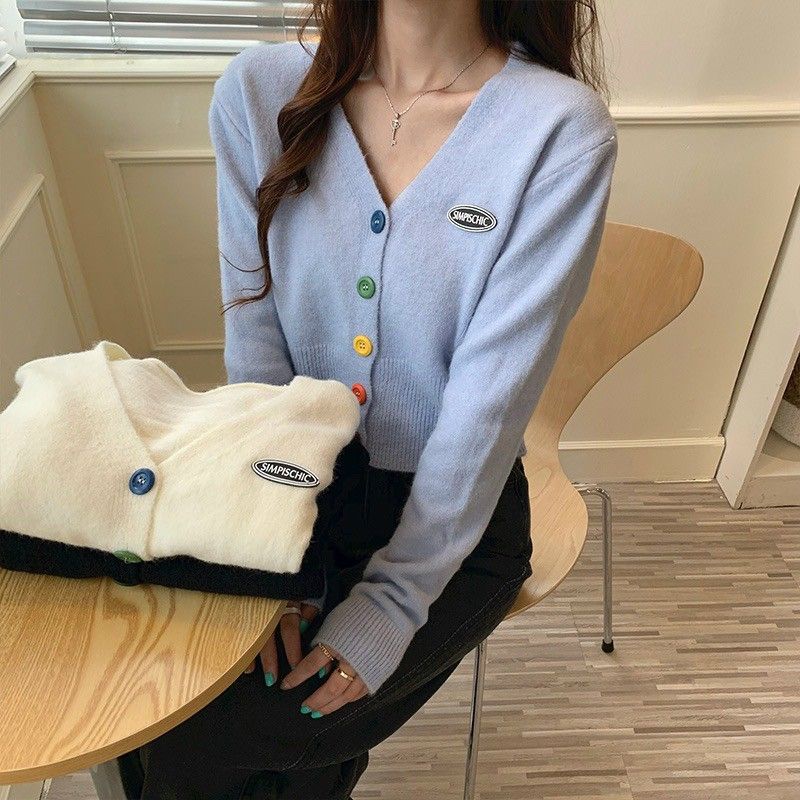 Áo thêu nút kiểu khoác ngoài cài nút đủ màu thun gân