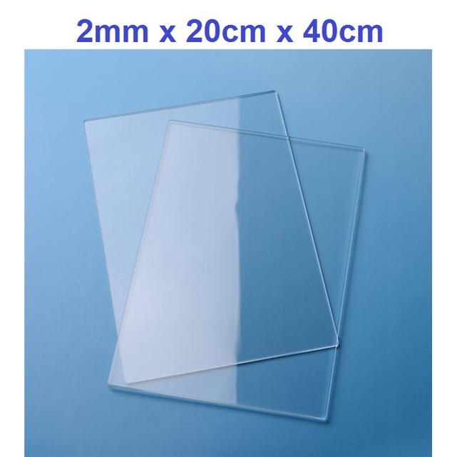 2mm 20x40cm Tấm nhựa mica cứng trong suốt làm hồ cá, hộp kính, ốp biển số,cắt theo yêu cầu - Luân Air Models