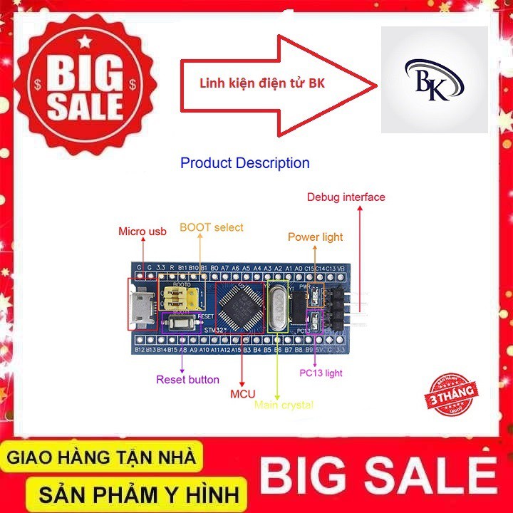 kít học lập trình stm32f103c8t6 mini