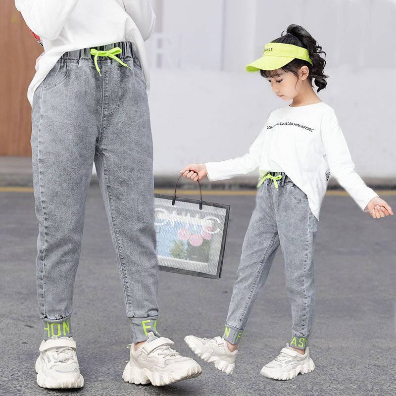 Quần Jeans Dây Rút Phong Cách Mới 2022 Cho Bé Gái