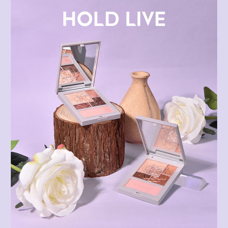 Bảng phấn mắt 6 màu HOLD LIVE kèm phấn má highlight Favorite Silk Satin Eyeshadow tông cam đào hồng đất HL399 HLIV68 | BigBuy360 - bigbuy360.vn