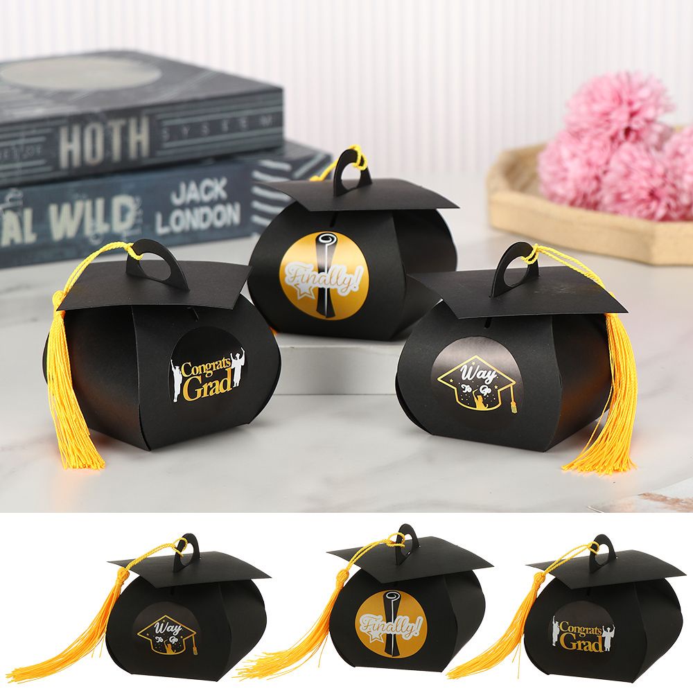 TEALY Bộ 12/24 Cái Hộp Đựng Kẹo Hình Nón Tốt Nghiệp Sáng Tạo 2022 DIY Dùng Trang Trí Tiệc Tốt Nghiệp Mới
