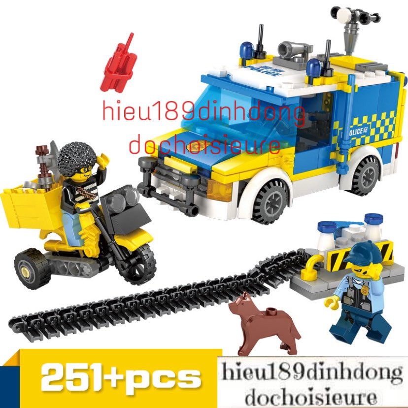 Lắp ráp xếp hình 67270 - 67273 : Xe oto truy bắt tội phạm thành phố