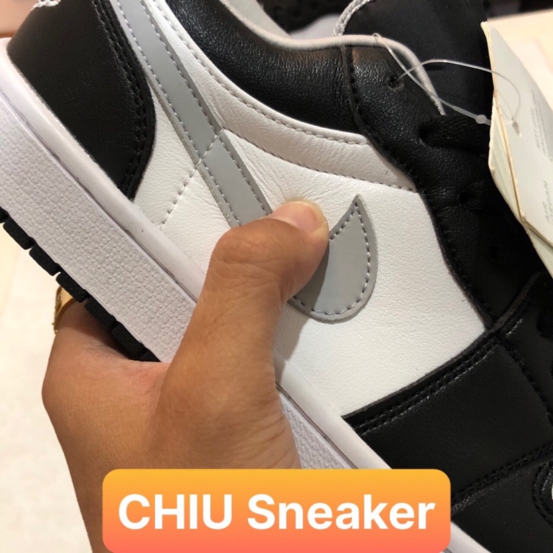 [ CHIU Sneaker 1 ] Giày Sneaker Jordan 1 cổ thấp xám smoke grey V3 phiên bản SC da thật trắng đen