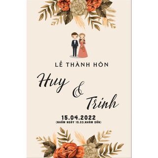 Bảng Tên Đám Cưới Để Cổng ( Gỗ Lụa )