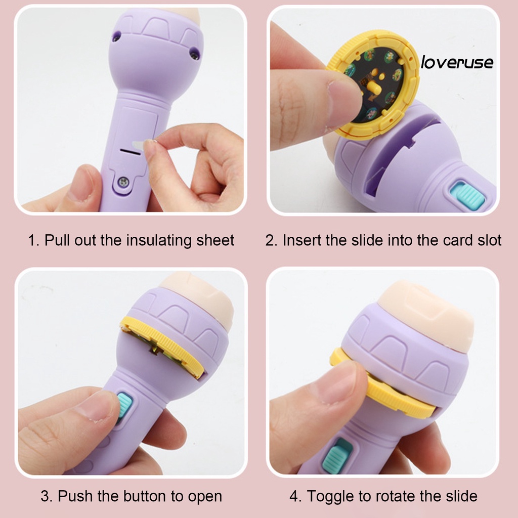 1 Bộ Máy Chiếu Đồ Chơi Bằng Nhựa Có Đèn Chiếu Cho Trẻ Em