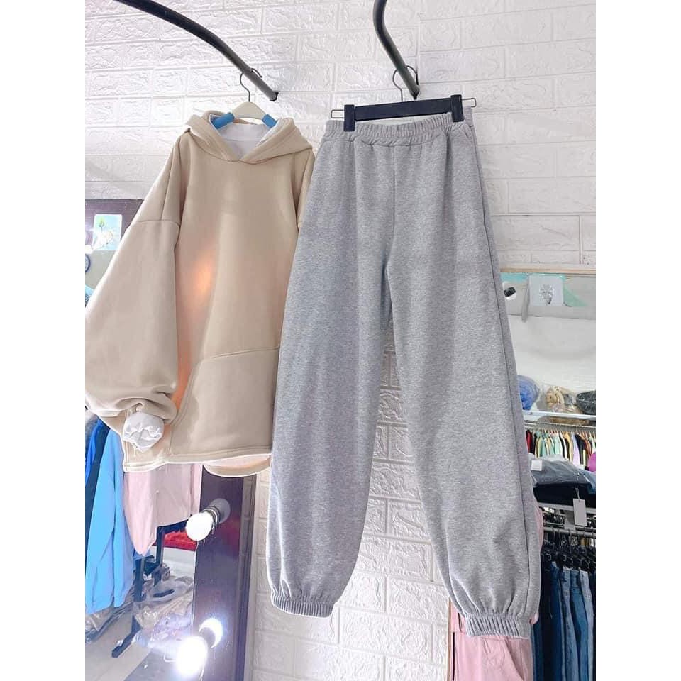 Bộ nỉ bông KA Closet Áo hodie, quần jogger chun ống chất  nỉ bông siêu xinh màu nude Trend | BigBuy360 - bigbuy360.vn