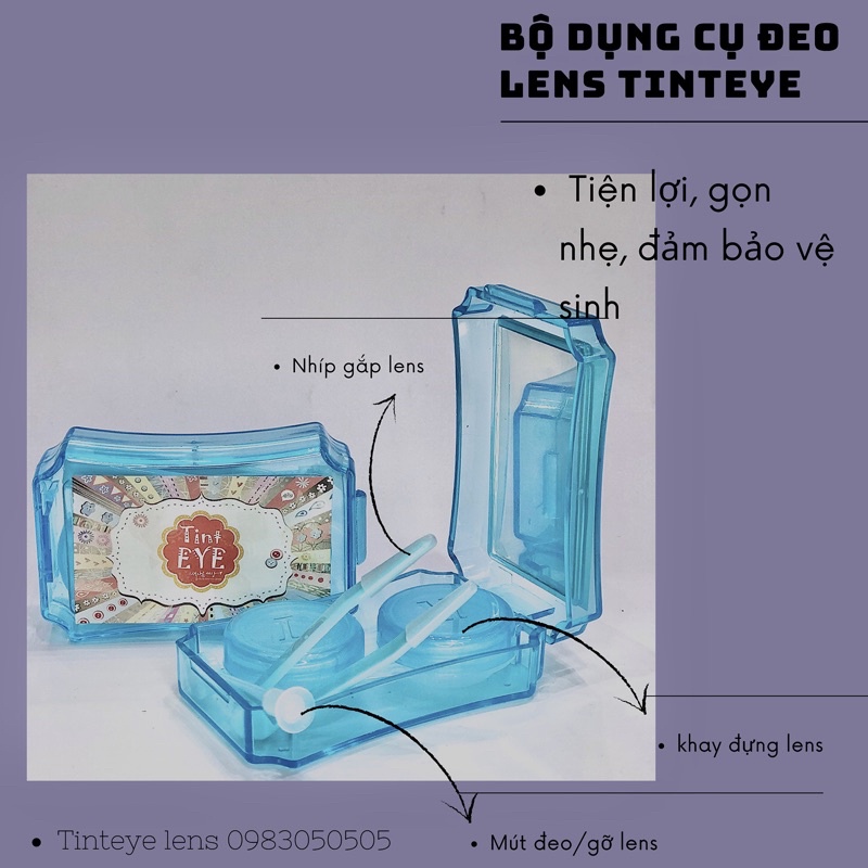 Hộp Dụng Cụ Đeo Lens Tinteye (khay gương - nhíp gắp)