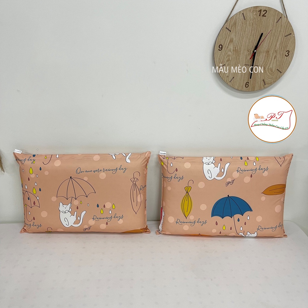 Vỏ gối nằm, vỏ gối ôm chất liệt cotton PT chống thấm nước, họa tiết hoạt hình đa dạng [SIÊU RẺ]