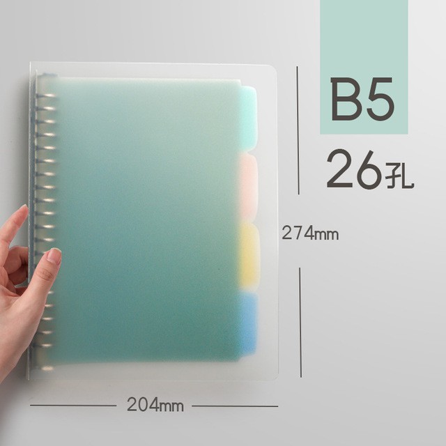 Binder loose leaf sổ còng bìa nhựa cứng A5(20 lỗ)/ B5 (26 lỗ)/ A4 (30 lỗ) - tặng kèm tab phân trang | BNS006