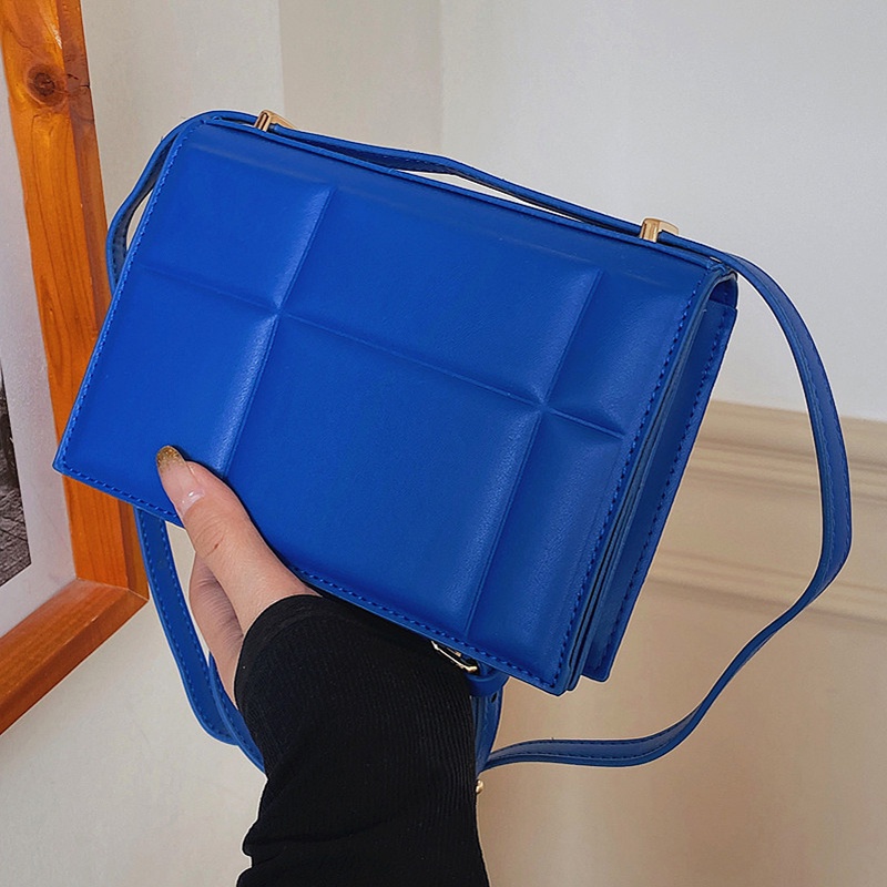 Túi đeo chéo IELGY dáng vuông nhỏ màu trơn họa tiết vân sọc đơn giản dành cho nữ