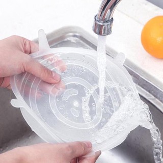 Set 6 miếng silicon co giãn bọc thức ăn