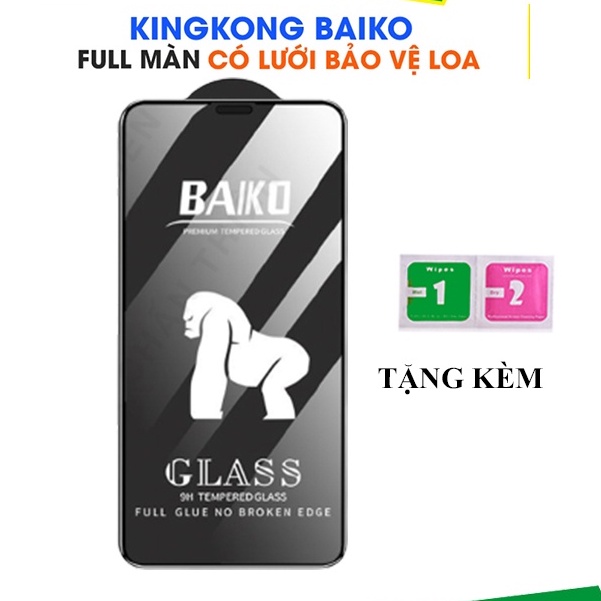Kính Cường lực iphone BAIKO KINGKONG CÓ MÀNG BẢO VỆ LOA ip6 6plus 7 8 7plus x xsmax 11 12 13 pro max promax CL.BAIKO