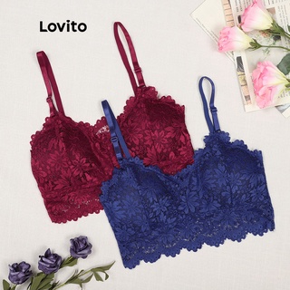 Áo bra Lovito ren sexy L00309 (Màu xanh dương/ màu đỏ)