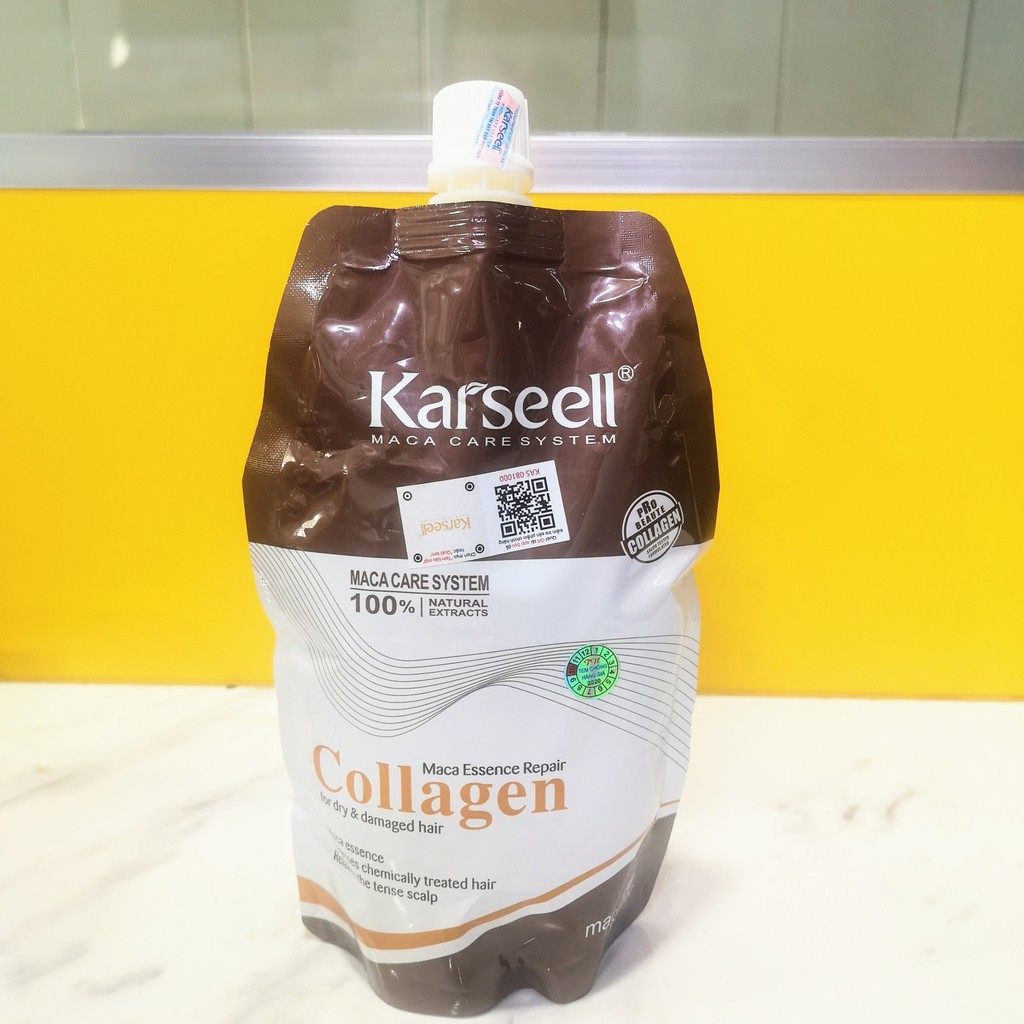 [Cam kết chính hãng] KARSEELL MACA - Tặng nón ủ và gói gội xả-Kem ủ tóc phục hồi collagen 500ml ( chính hãng 100%)