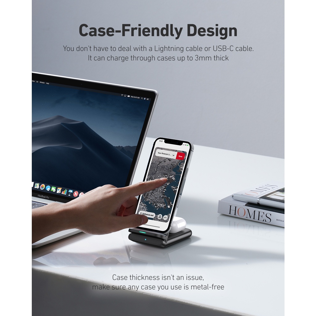 Đế Sạc Pin Không Dây AUKEY LC-A2 10W Hỗ Trợ Sạc Nhanh Qi/QC3.0 Cho Iphone / Airpods Pro /Huawei / Xiaomi /Samsung