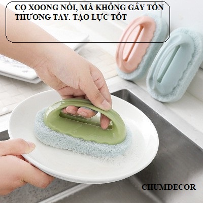 miếng cọ rửa nhà bếp có tay cầm tiện lợi chumdecor