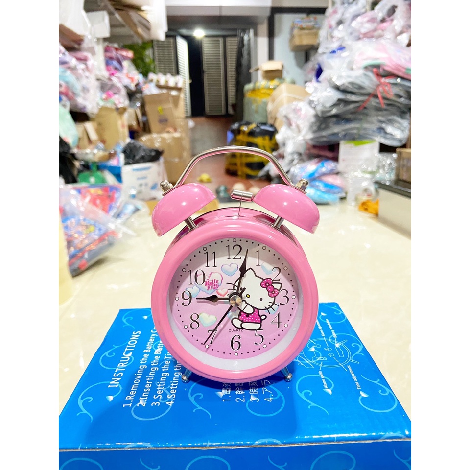 ĐỒNG HỒ BÁO THỨC KITY, ĐORAEMON 2 QUẢ CHUÔNG- ảnh video thật TOYS89- TOYS89