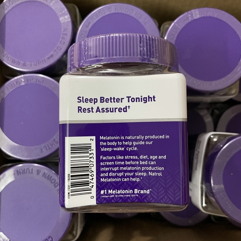 Kẹo dẻo vị dâu Natrol Melatonin 10mg