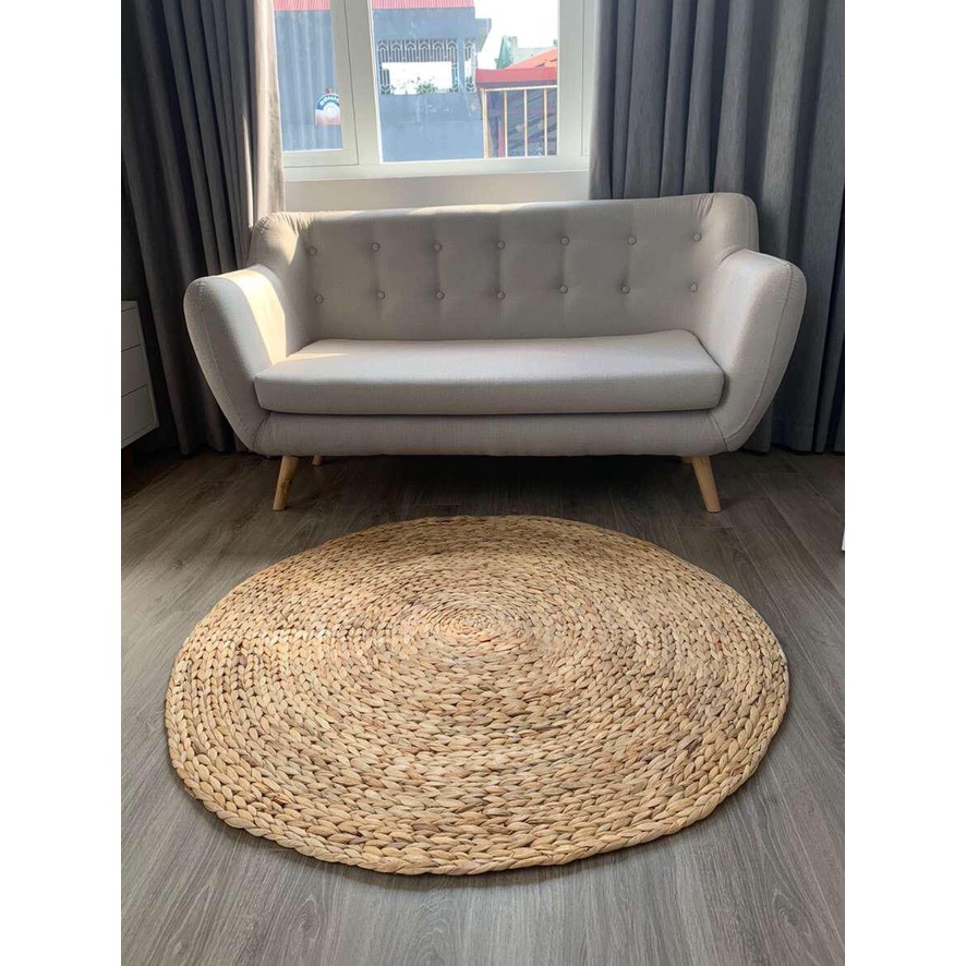 Thảm tròn lục bình, thảm cói, phông nền chụp ảnh, thảm trải sàn, thảm cho bé, thảm trang trí