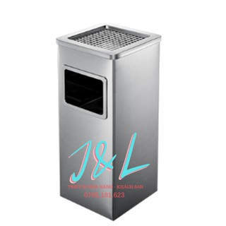 THÙNG RÁC INOX GẠT TÀN DẠNG VUÔNG B-067
