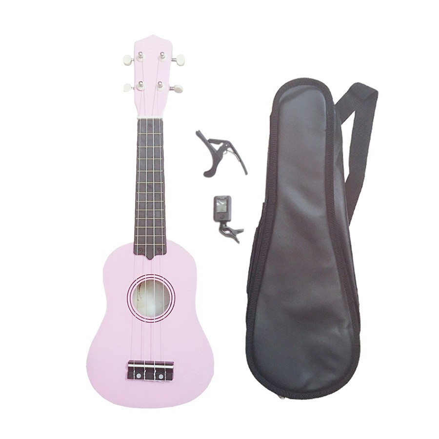 Đàn Ukulele Soprano Woim 35A15 tặng kèm capo nâng tông + bao da + máy lên dây địên tử ( Tuner ) đủ màu sắc - HÀNG CÓ SẴN