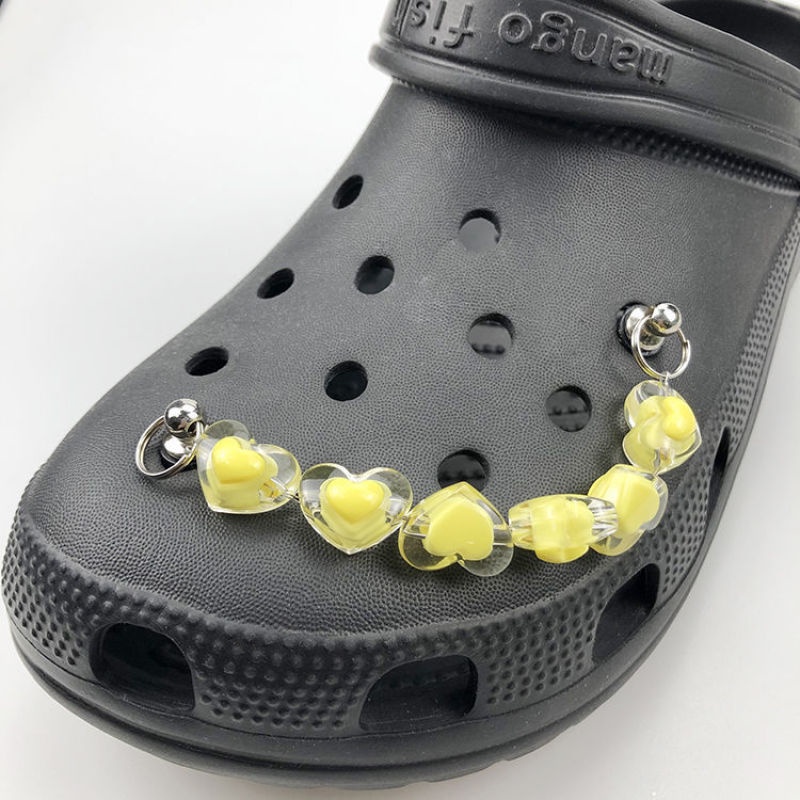 Phụ Kiện Trang Trí Giày Hình Trái Tim Đính Hạt Xinh Xắn