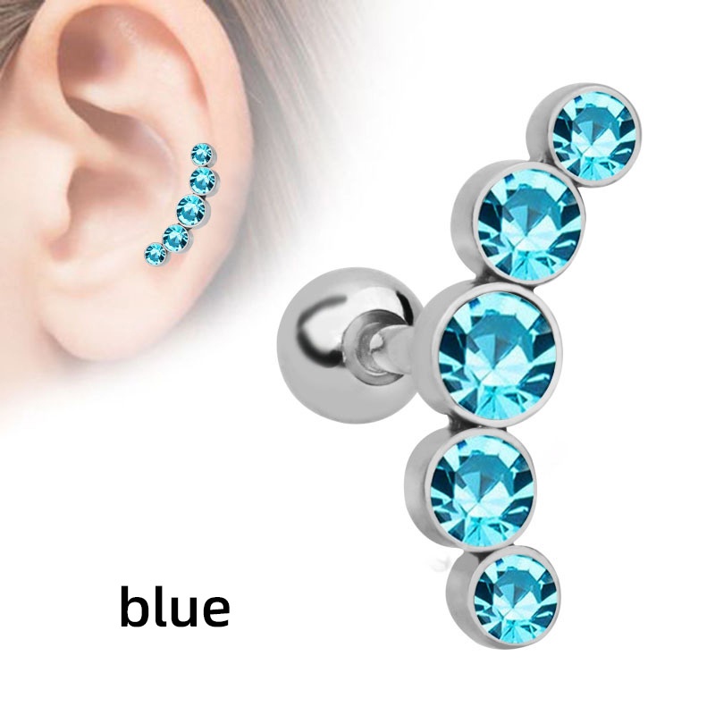 Hoa Tai Thép Không Gỉ Đính Đá Nhân Tạo Phong Cách Thời Trang Mới Cho Nữ