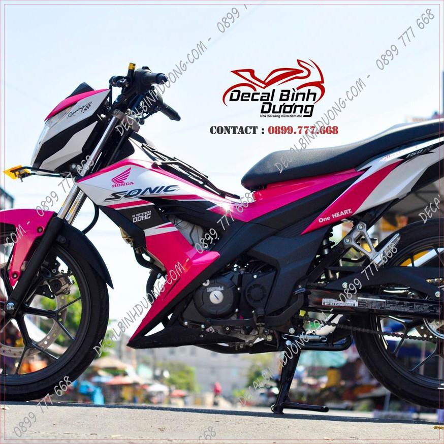 Decal Xe Máy - Tem Trùm Sonic Hồng Siêu Kute
