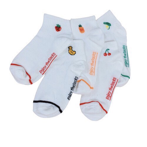 Tất nữ nam cổ ngắn cute trắng trái cây , vớ nam nữ cao cổ ngắn phong cách Vintage hàn quốc giống tất nike chống hôi chân