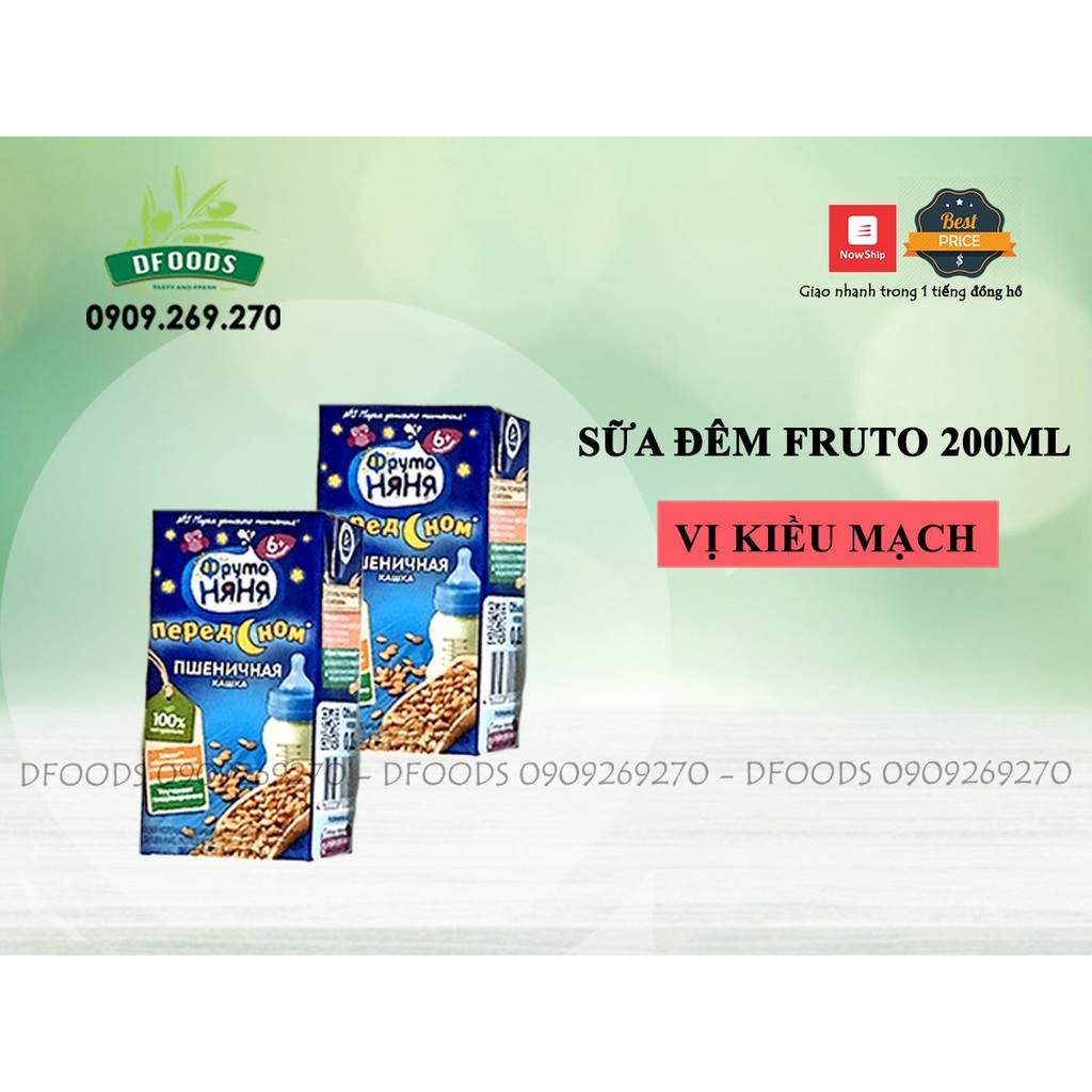 (04.2024) Sữa đêm/ngày fruto (hộp 200ml) 6m+ 12m+