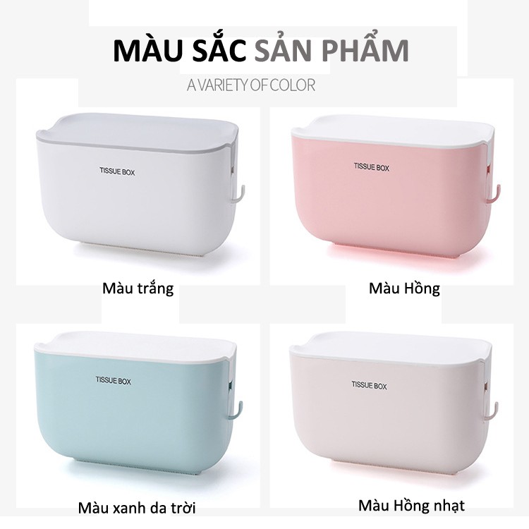 Hộp đựng giấy vệ sinh TISSUE BOX dán tường sang trọng, cao cấp