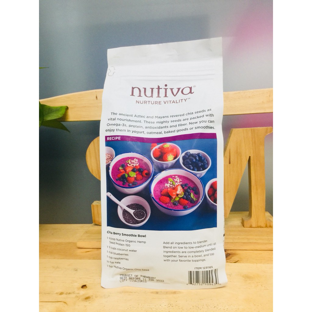 [date 8/2022] Chia chuẩn - Chia Nutiva Organic Chia Seed chính hãng của Mỹ 1.36kg