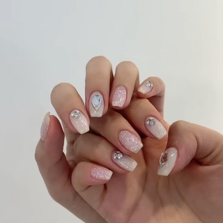 NAIL BOX - Móng úp tiện lợi ( Đảm bảo giống hình, giá rẻ ) - Đính đá đơn giản và rắc nhũ