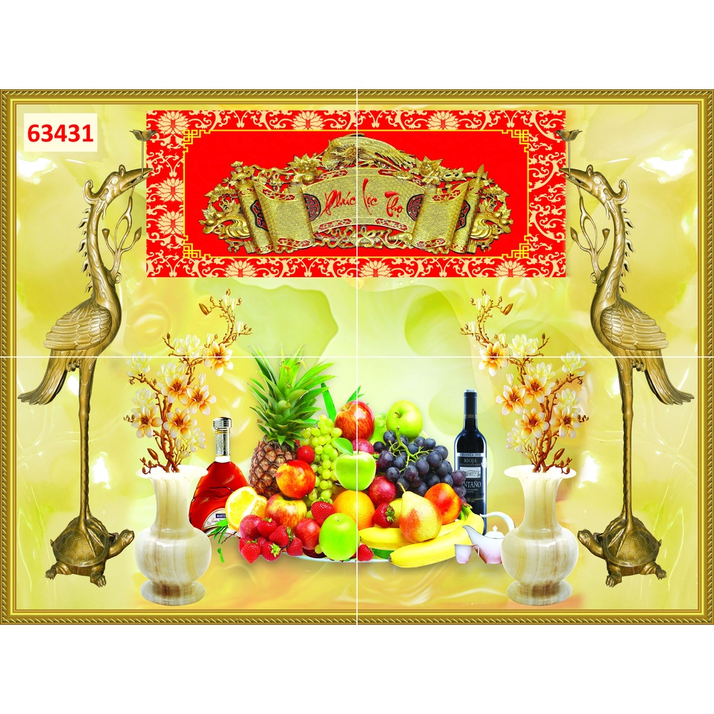 Tranh dán tường bàn thờ tổ tiên, linh thiêng