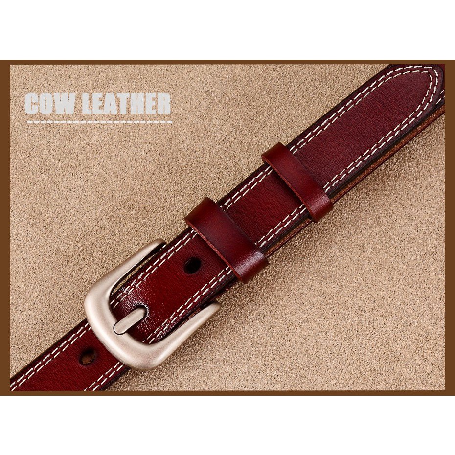 Thắt Lưng Da Bò 2.3Cm Chất Lượng Cao Có Khóa Cài Thời Trang Cho Nữ