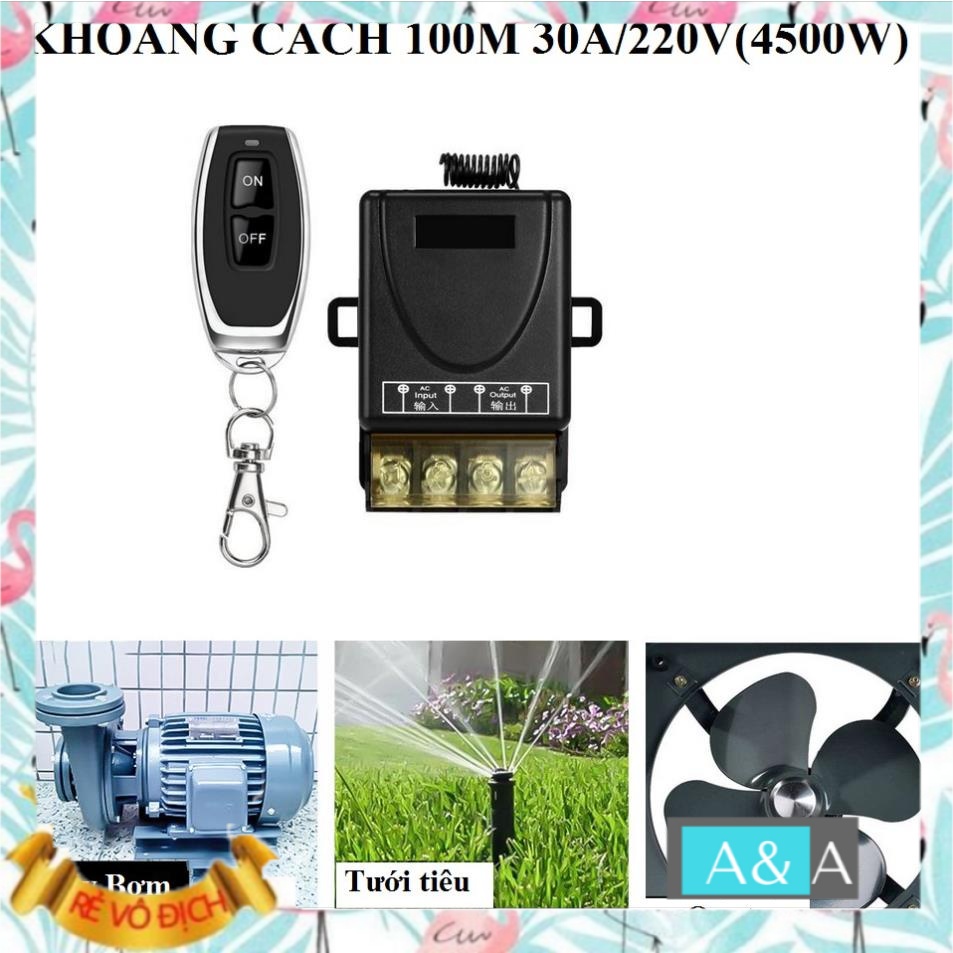 Công tắc bật tắt máy rửa xe máy bơm động cơ công suất lớn 3000W/220V khoảng cách 100M công tắc điều khiển từ xa