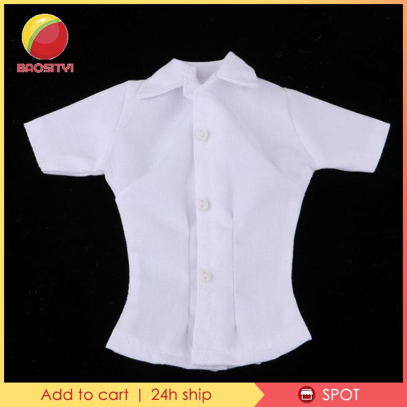 [Baosity1] Áo Sơ Mi Trắng Tay Ngắn Cho Mô Hình Nữ 12 &quot;Tỷ Lệ 1 / 6