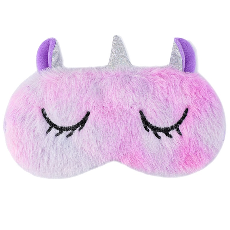Mặt nạ che mắt ngủ hình kỳ lân nhồi bông mềm mại dễ thương cho bé gái | BigBuy360 - bigbuy360.vn