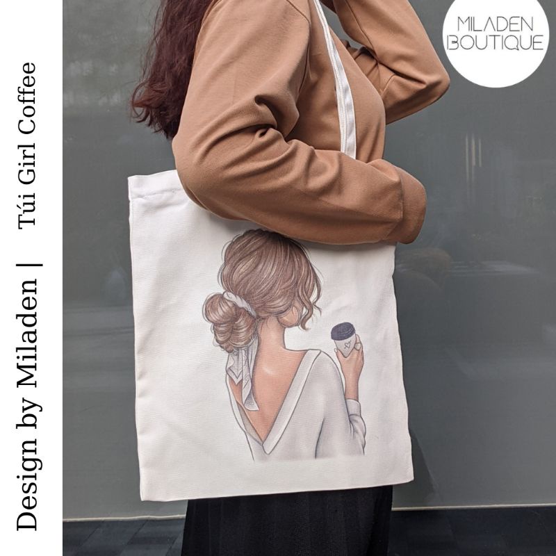 [Combo Stickers] Quà tặng Túi Tote, Túi Vải Canvas Cao Cấp và Phụ Kiện Xinh MILADEN.