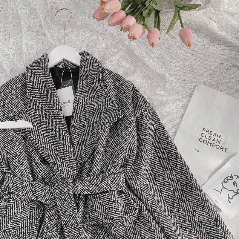 [FREESHIP - HÀNG LOẠI 1] ÁO DẠ XƯƠNG CÁ 2 LỚP KÈM ĐAI SIÊU CHẢNH | BigBuy360 - bigbuy360.vn