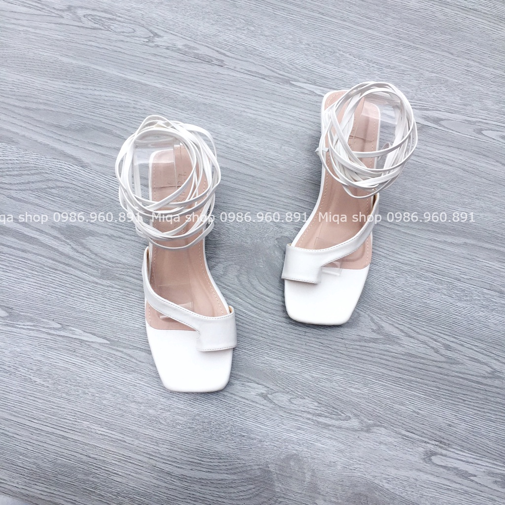 Sandal nữ xỏ ngón đế vuông 3p cột dây thanh lịch dễ đi