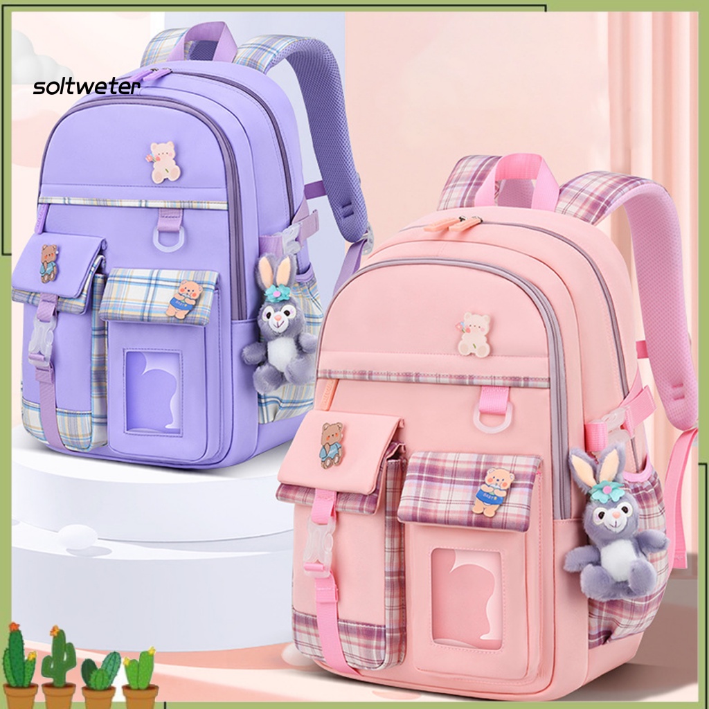 Ba Lô Đi Học Nhiều Ngăn Có Khóa Kéo Dễ Thương Cho Bé Gái